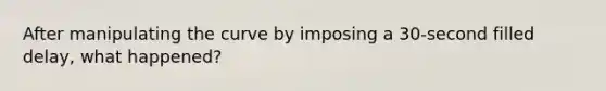 After manipulating the curve by imposing a 30-second filled delay, what happened?