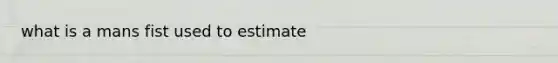 what is a mans fist used to estimate