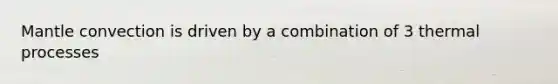 Mantle convection is driven by a combination of 3 thermal processes