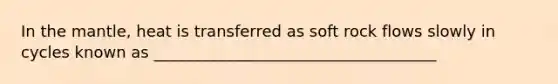 In the mantle, heat is transferred as soft rock flows slowly in cycles known as ____________________________________