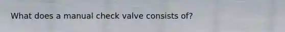 What does a manual check valve consists of?