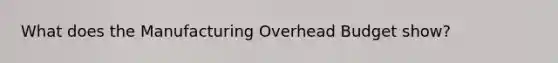 What does the Manufacturing Overhead Budget show?