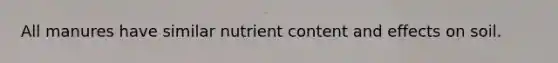 All manures have similar nutrient content and effects on soil.