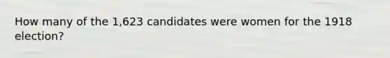 How many of the 1,623 candidates were women for the 1918 election?