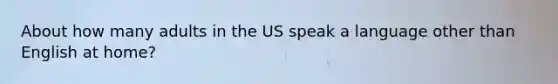 About how many adults in the US speak a language other than English at home?