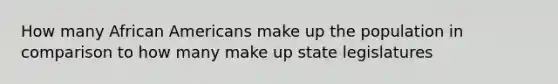 How many African Americans make up the population in comparison to how many make up state legislatures