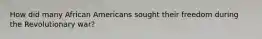 How did many African Americans sought their freedom during the Revolutionary war?