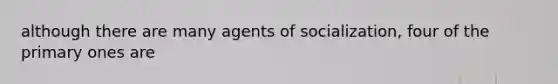 although there are many agents of socialization, four of the primary ones are