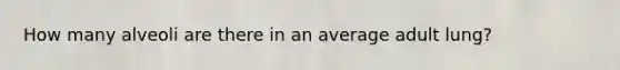 How many alveoli are there in an average adult lung?