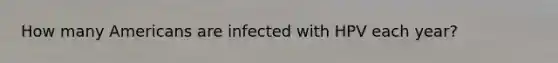 How many Americans are infected with HPV each year?