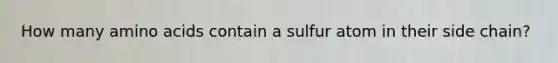 How many amino acids contain a sulfur atom in their side chain?