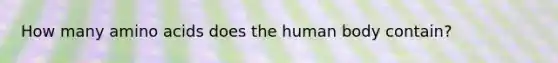 How many amino acids does the human body contain?