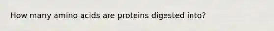 How many amino acids are proteins digested into?