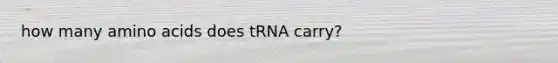 how many amino acids does tRNA carry?