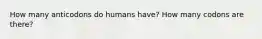 How many anticodons do humans have? How many codons are there?