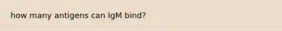 how many antigens can IgM bind?