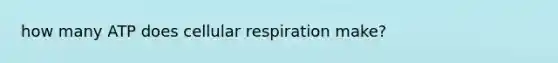 how many ATP does cellular respiration make?