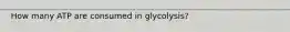 How many ATP are consumed in glycolysis?