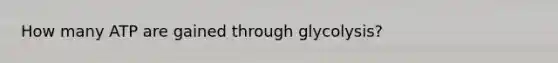 How many ATP are gained through glycolysis?