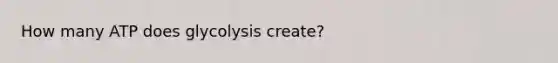 How many ATP does glycolysis create?