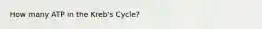 How many ATP in the Kreb's Cycle?