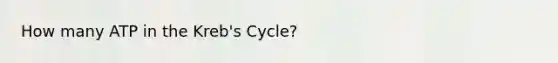 How many ATP in the Kreb's Cycle?