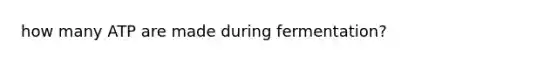 how many ATP are made during fermentation?