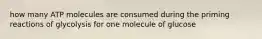 how many ATP molecules are consumed during the priming reactions of glycolysis for one molecule of glucose