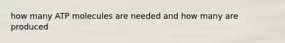 how many ATP molecules are needed and how many are produced
