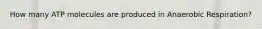 How many ATP molecules are produced in Anaerobic Respiration?