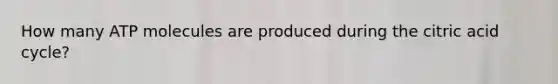 How many ATP molecules are produced during the citric acid cycle?