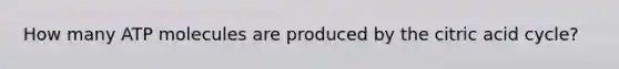 How many ATP molecules are produced by the citric acid cycle?