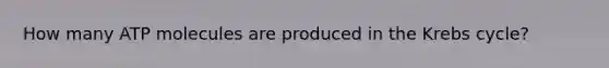 How many ATP molecules are produced in the Krebs cycle?