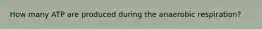 How many ATP are produced during the anaerobic respiration?