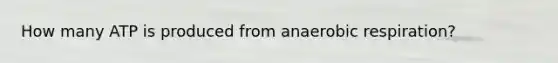 How many ATP is produced from anaerobic respiration?