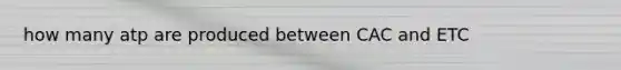 how many atp are produced between CAC and ETC