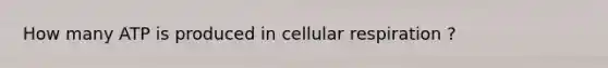 How many ATP is produced in cellular respiration ?