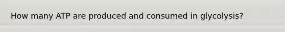 How many ATP are produced and consumed in glycolysis?