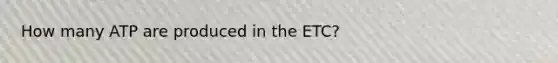 How many ATP are produced in the ETC?