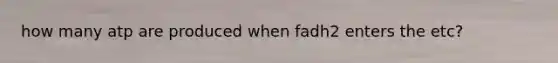 how many atp are produced when fadh2 enters the etc?