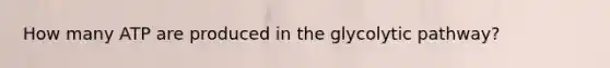 How many ATP are produced in the glycolytic pathway?