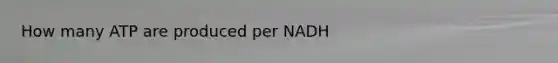 How many ATP are produced per NADH