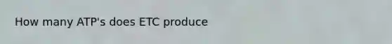 How many ATP's does ETC produce