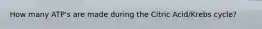 How many ATP's are made during the Citric Acid/Krebs cycle?