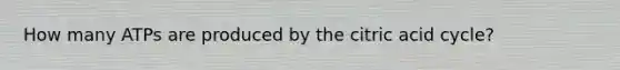 How many ATPs are produced by the citric acid cycle?