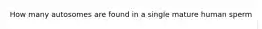 How many autosomes are found in a single mature human sperm