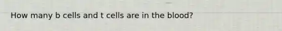 How many b cells and t cells are in the blood?