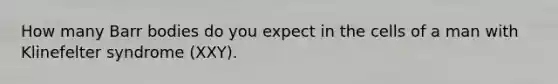 How many Barr bodies do you expect in the cells of a man with Klinefelter syndrome (XXY).