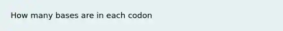 How many bases are in each codon