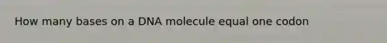 How many bases on a DNA molecule equal one codon